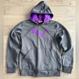 Puma Woman’s Gray and Purple Hoodie Sweater